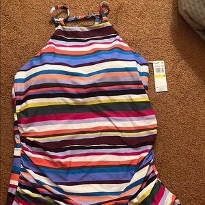 Anne Cole Tankini Bright Multi-Stripe Halter